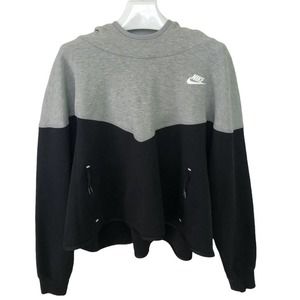 Nike Sportswear Tech Fleece Women's Cropped Hoodie Grey And Black Plus Size 2X